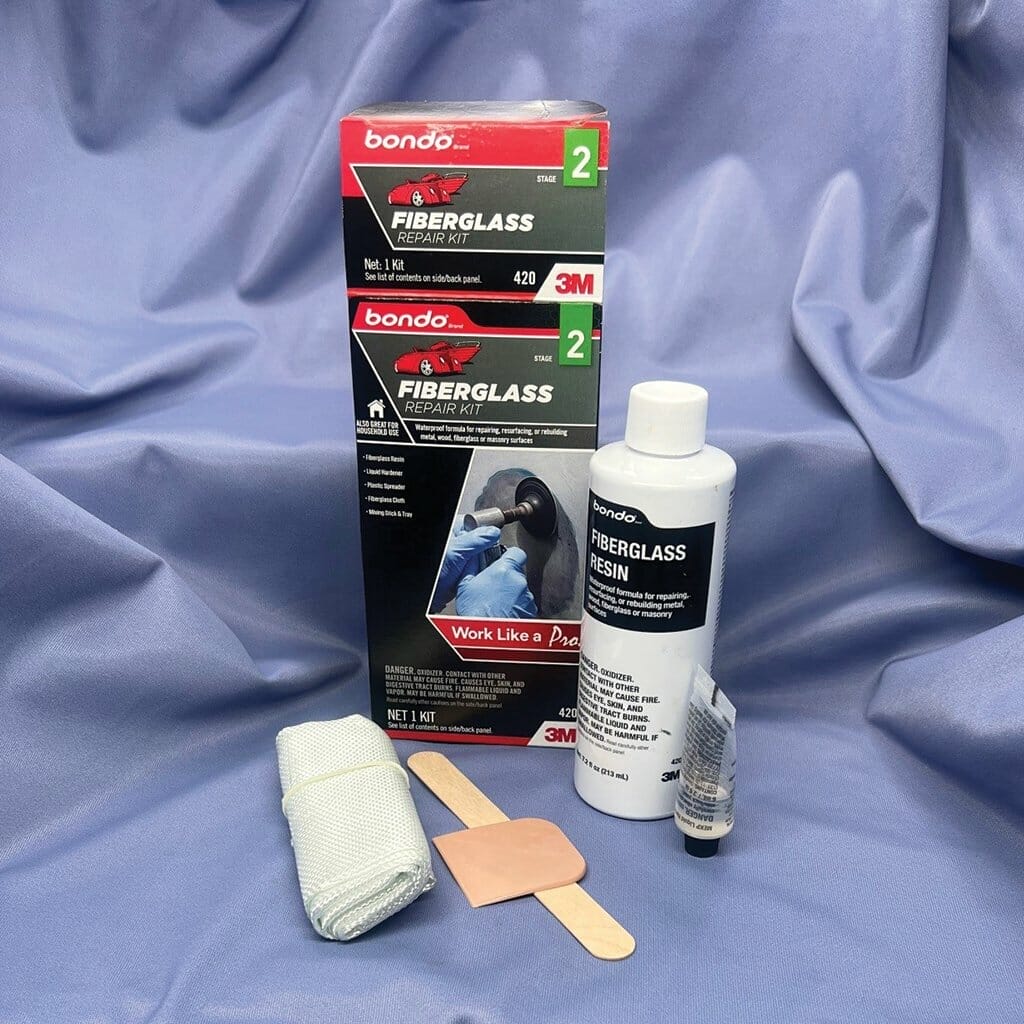 Fiberglass repair deals kit home depot